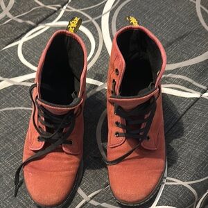 Dr. Martens Women's Rust Red Canvas Combat Boots